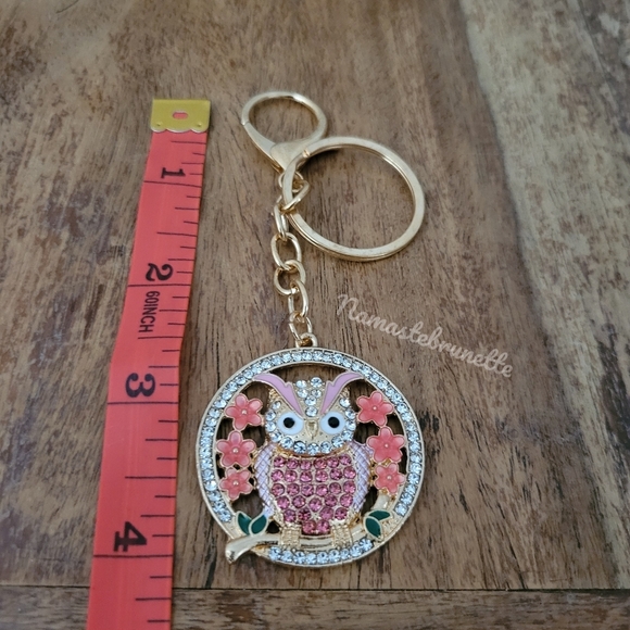 2/$20 Boho Owl Crystal Rhinestone Keychain Bag Charm - Picture 7 of 10
